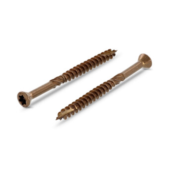 Item 9242 – Burnished Brown – Rsd Csk Head Timber Screws, Cutting Point, Milling Ribs